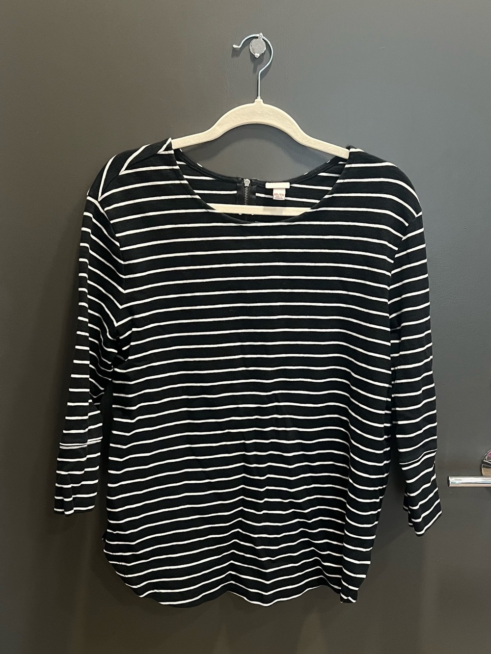 Merona Black & White Striped 3/4 Sleeve Top – Size XXL